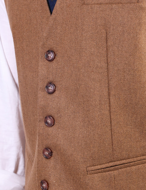 Gilet monopetto in flanella