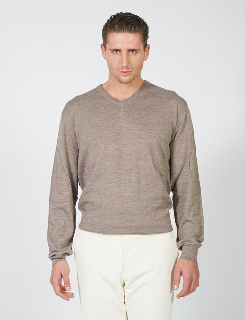 V-neck sweater in wool blend