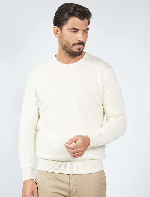 Cashmere blend crew neck sweater
