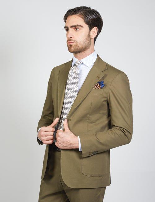 Giacca tinta unita in cotone stretch
