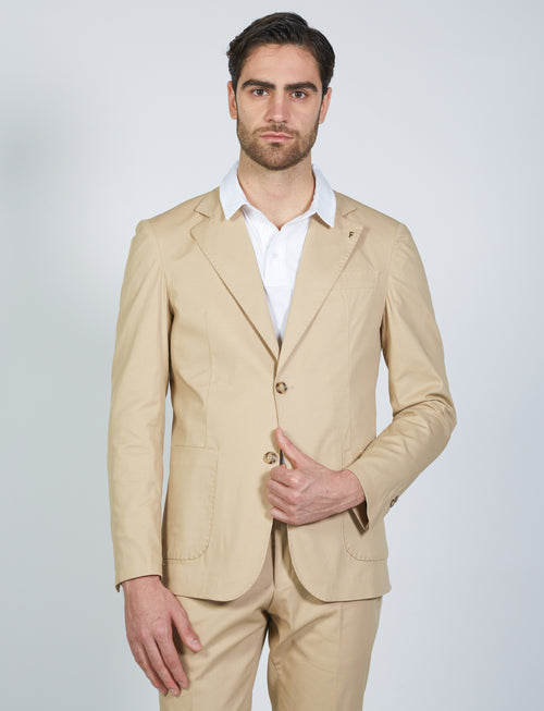 Giacca tinta unita in cotone stretch
