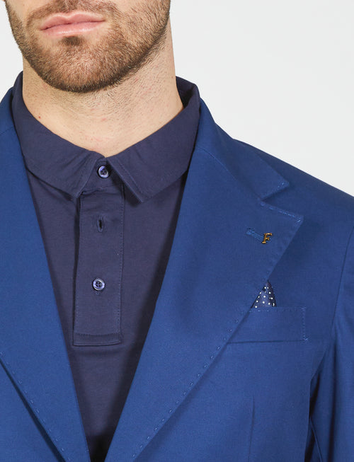 Giacca tinta unita in cotone stretch