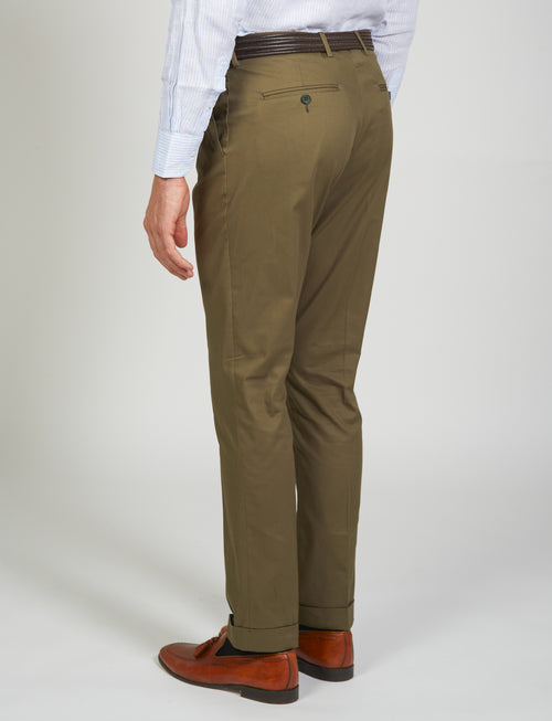 Pantaloni tinta unita in cotone stretch