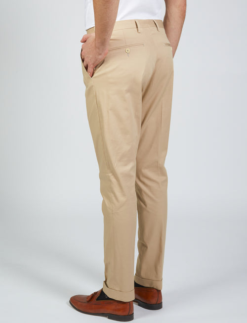 Pantaloni tinta unita in cotone stretch