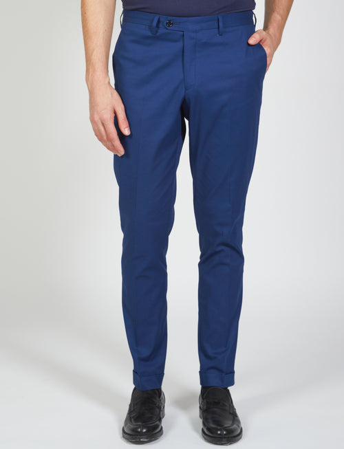 Pantaloni tinta unita in cotone stretch