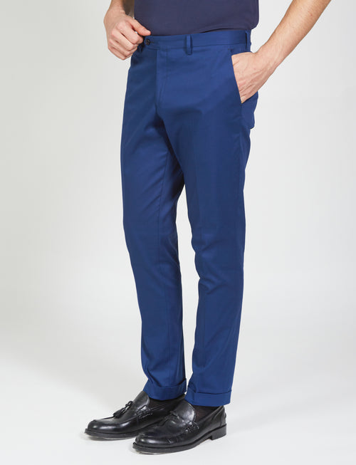Pantaloni tinta unita in cotone stretch