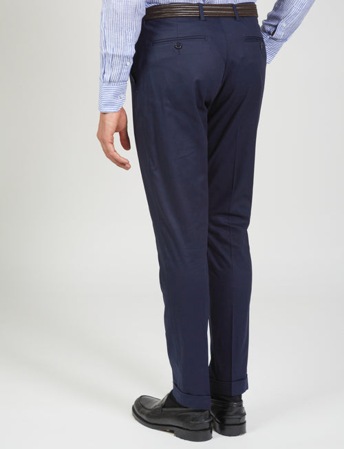 Pantaloni tinta unita in cotone stretch