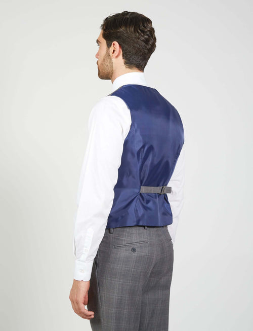 Gilet monopetto fantasia check