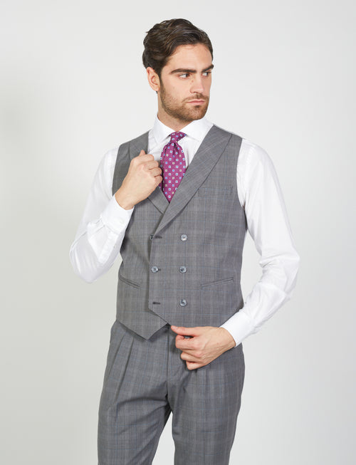 Gilet doppiopetto con risvolto arrotondato