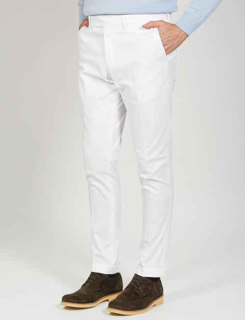 Pantaloni tinta unita in cotone stretch