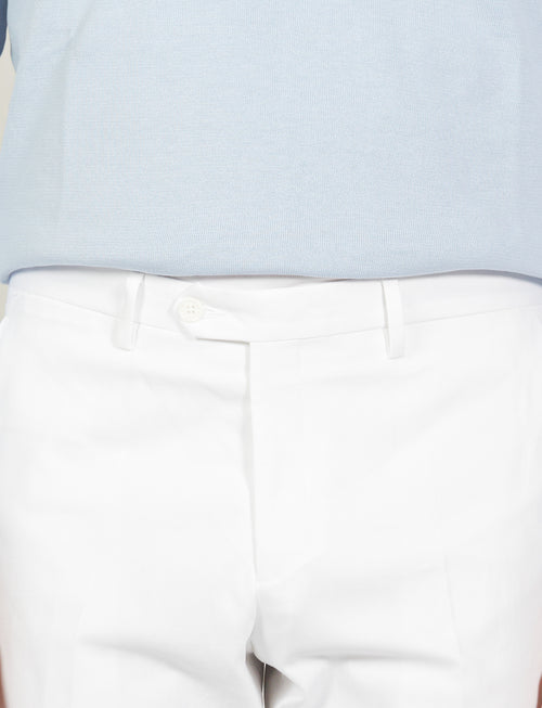 Pantaloni tinta unita in cotone stretch