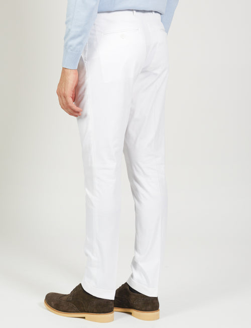 Pantaloni tinta unita in cotone stretch