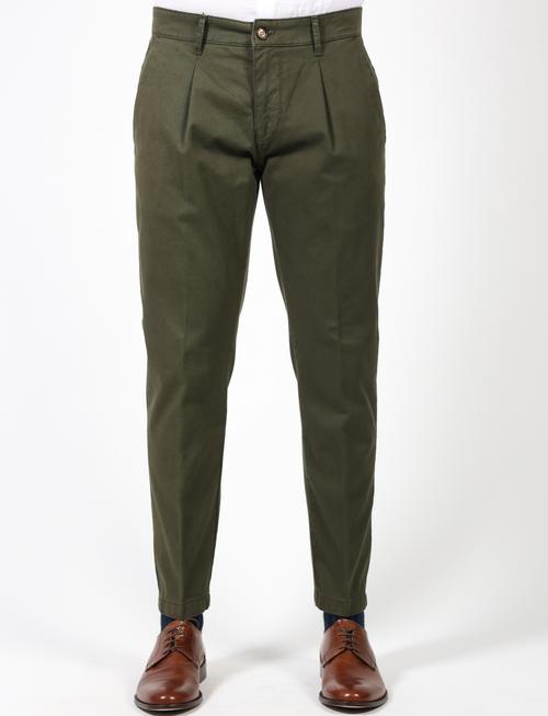 Pantalone con pence in cotone