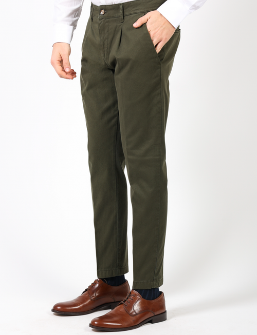 Pantalone con pence in cotone