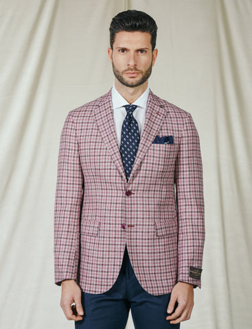 Giacca a quadri in lana Vitale Barberis Canonico