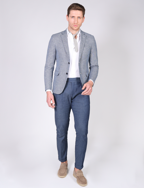 Pantalone chambray con pinces_Luigi Fusaro