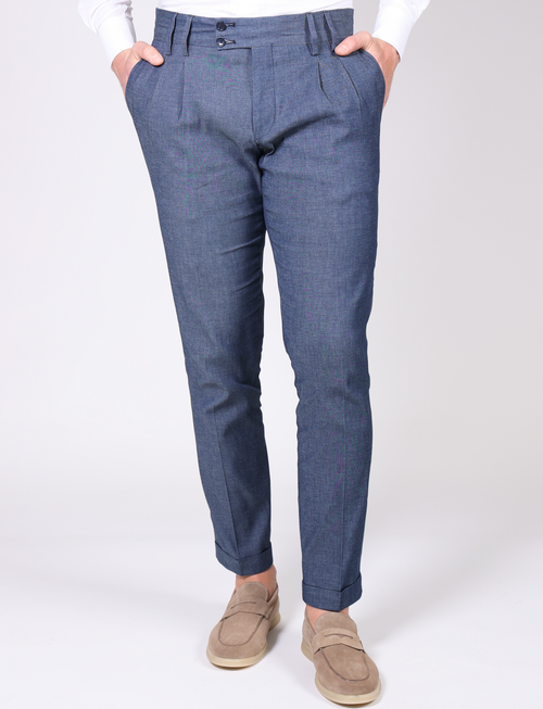 Pantalone chambray con pinces