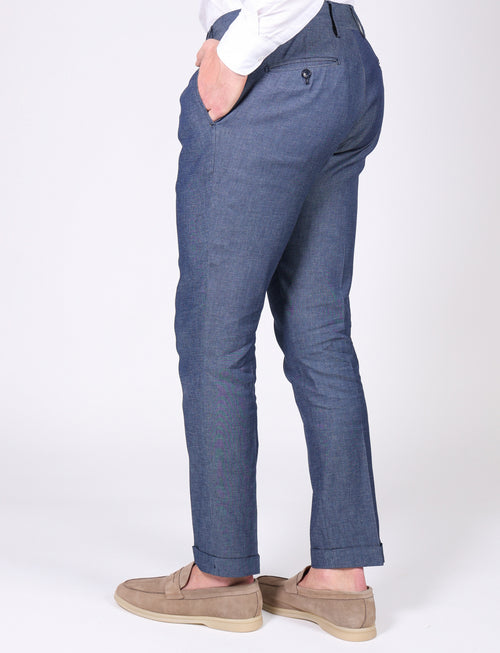 Pantalone chambray con pinces_Luigi Fusaro