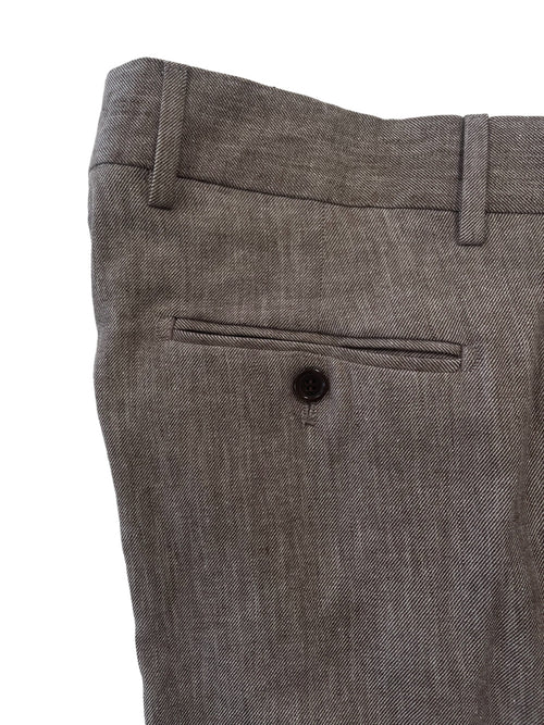 Pantalone in misto cotone lino con pinces