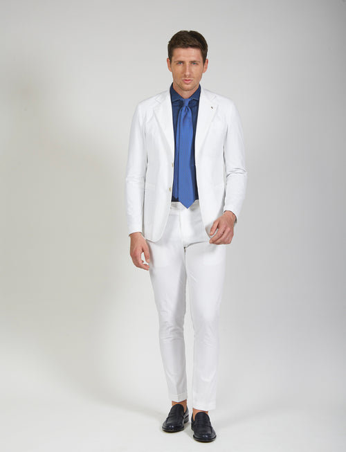 Pantalone in cotone goffrato