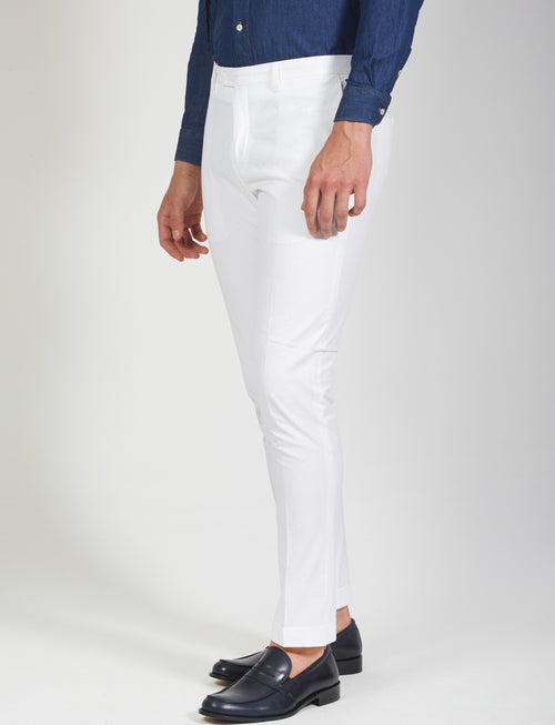 Pantalone in cotone goffrato