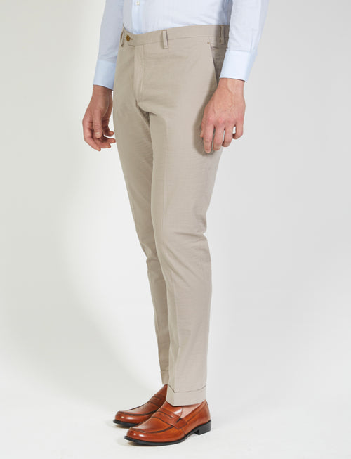Pantalone in cotone goffrato