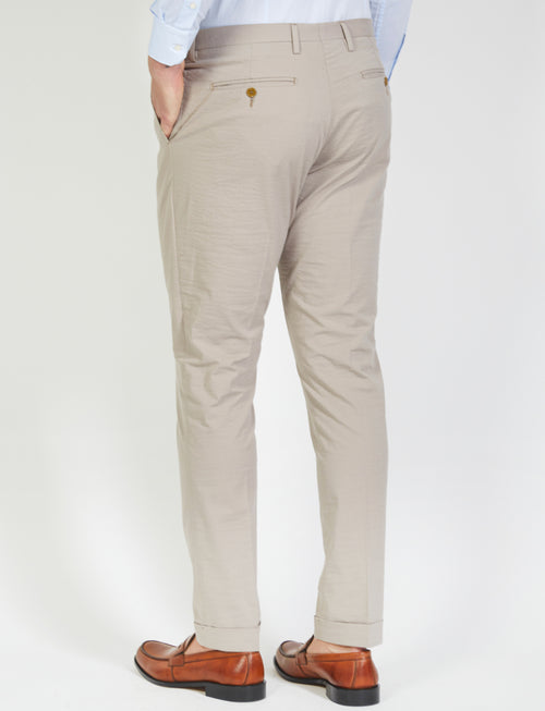Pantalone in cotone goffrato