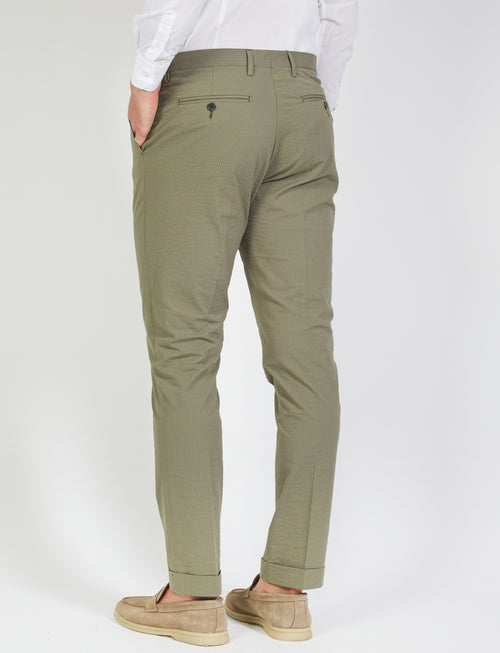 Pantalone in cotone goffrato