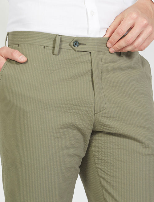 Pantalone in cotone goffrato