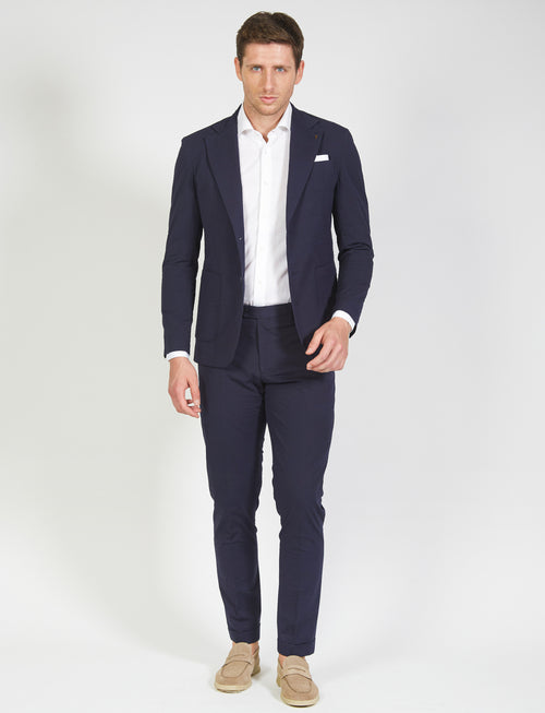 Pantalone in cotone goffrato