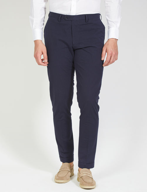 Pantalone in cotone goffrato