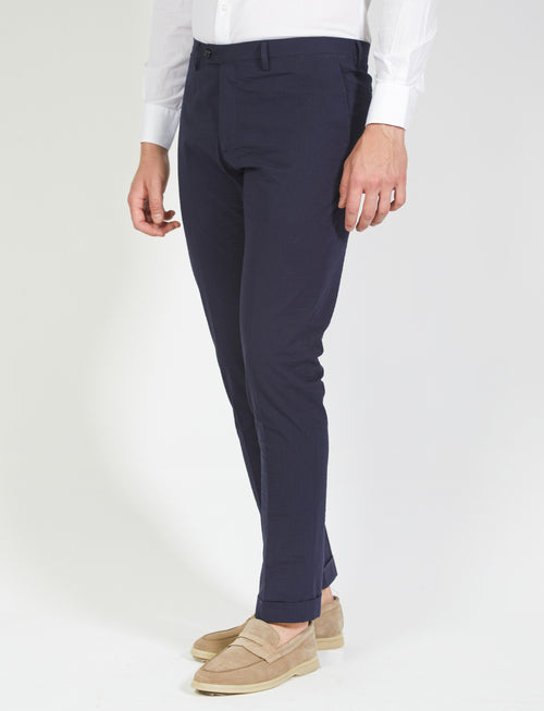 Pantalone in cotone goffrato