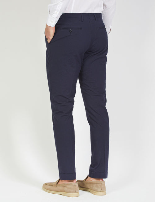Pantalone in cotone goffrato