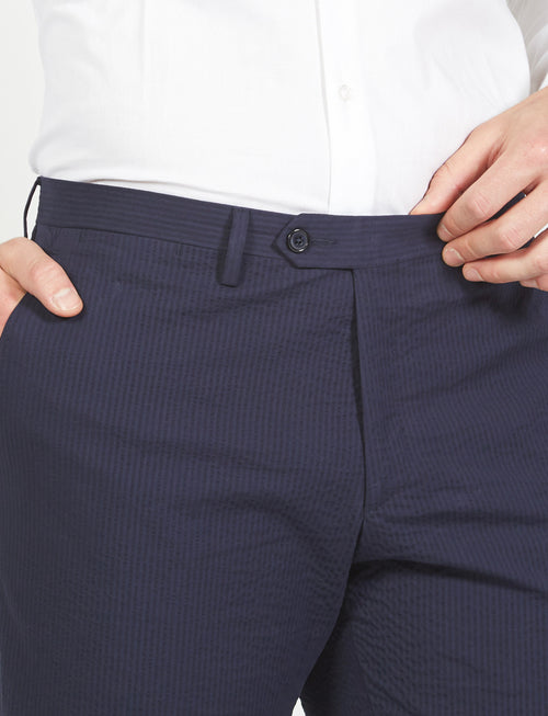 Pantalone in cotone goffrato