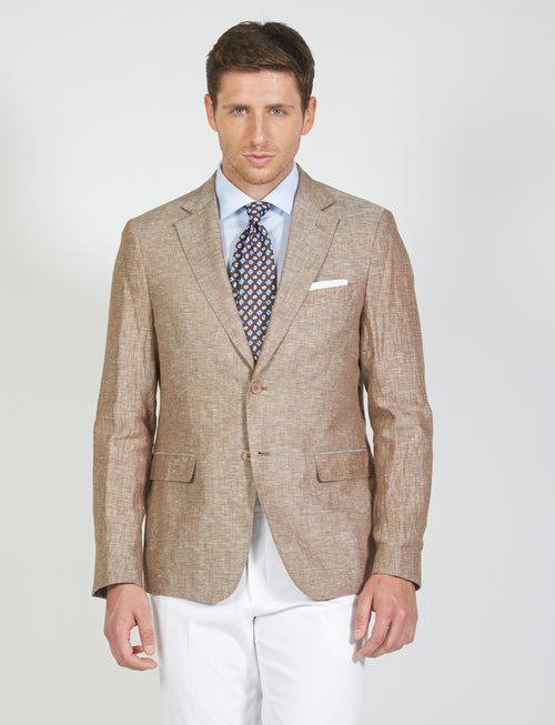 Linen jacket with melange effect