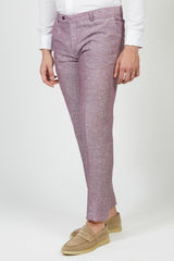 Melange linen trousers