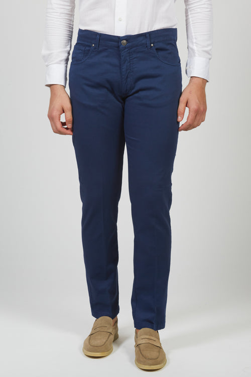 Pantalone cinque tasche in dobby luigi fusaro
