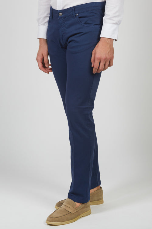 Pantalone cinque tasche in dobby luigi fusaro