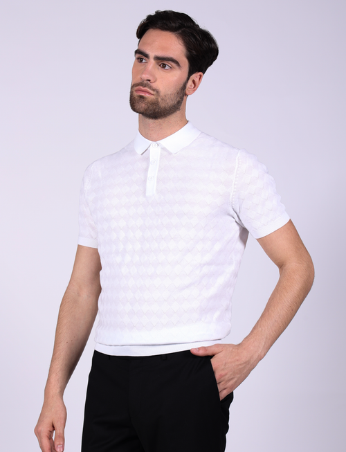 Polo ad intarsio in cotone