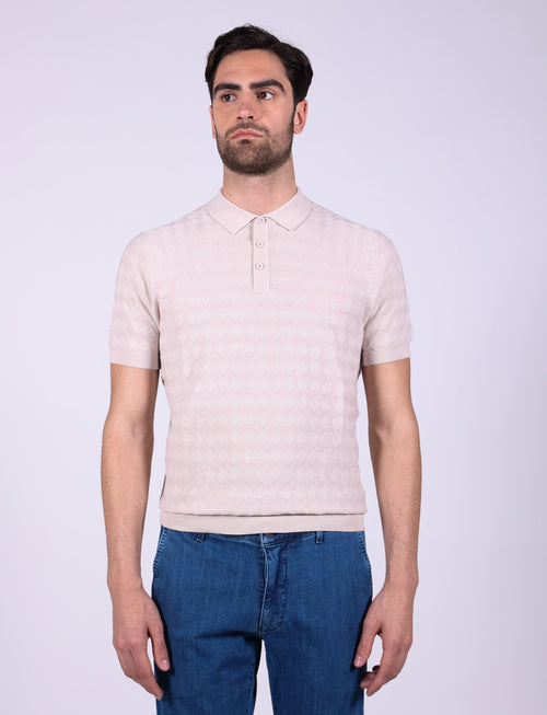 Polo ad intarsio in cotone