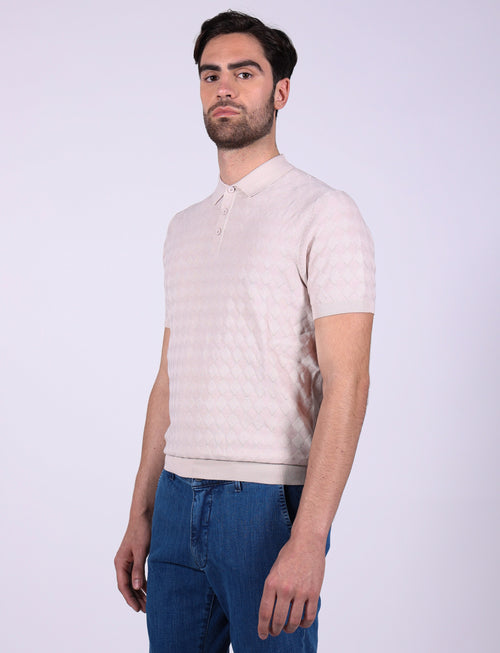 Polo ad intarsio in cotone