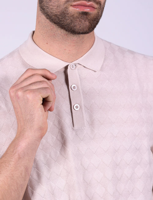 Polo ad intarsio in cotone