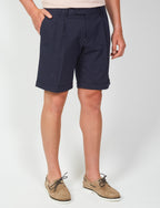 Bermuda in cotone goffrato con pinces