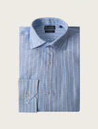Camicia in lino a righe larghe
