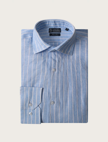 Camicia in lino a righe larghe