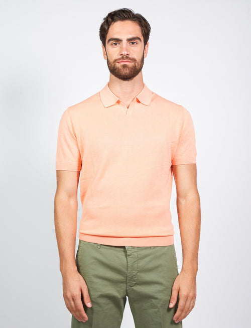 Polo in cotone scollo a v