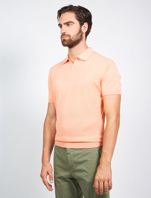 Polo in cotone scollo a v