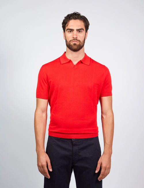 Polo in cotone scollo a v