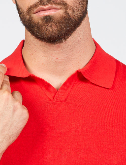 Polo in cotone scollo a v