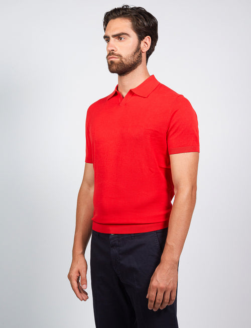 Polo in cotone scollo a v